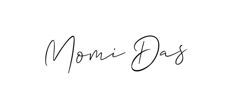 Allison_Script is a professional signature style that is perfect for those who want to add a touch of class to their signature. It is also a great choice for those who want to make their signature more unique. Get Momi Das name to fancy signature for free. Momi Das signature style 2 images and pictures png
