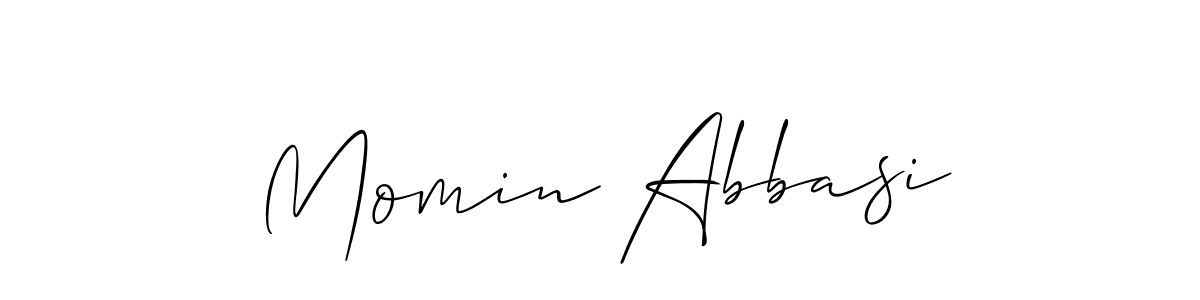 How to make Momin Abbasi name signature. Use Allison_Script style for creating short signs online. This is the latest handwritten sign. Momin Abbasi signature style 2 images and pictures png