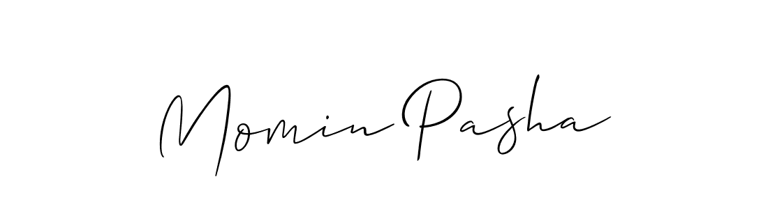 Design your own signature with our free online signature maker. With this signature software, you can create a handwritten (Allison_Script) signature for name Momin Pasha. Momin Pasha signature style 2 images and pictures png