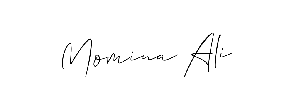 Momina Ali stylish signature style. Best Handwritten Sign (Allison_Script) for my name. Handwritten Signature Collection Ideas for my name Momina Ali. Momina Ali signature style 2 images and pictures png