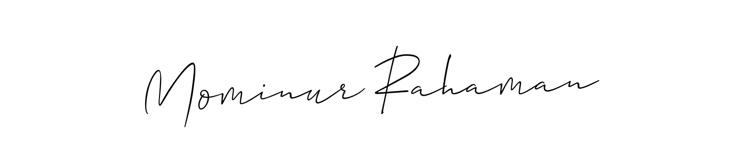 Allison_Script is a professional signature style that is perfect for those who want to add a touch of class to their signature. It is also a great choice for those who want to make their signature more unique. Get Mominur Rahaman name to fancy signature for free. Mominur Rahaman signature style 2 images and pictures png