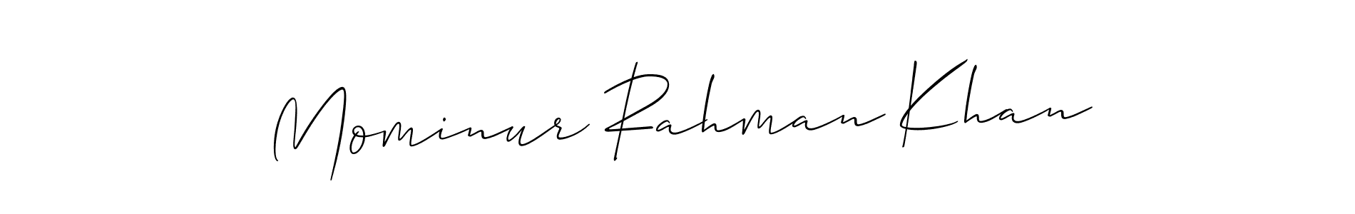 Design your own signature with our free online signature maker. With this signature software, you can create a handwritten (Allison_Script) signature for name Mominur Rahman Khan. Mominur Rahman Khan signature style 2 images and pictures png