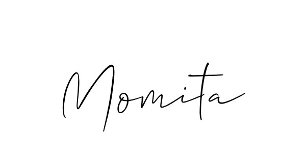 Create a beautiful signature design for name Momita. With this signature (Allison_Script) fonts, you can make a handwritten signature for free. Momita signature style 2 images and pictures png