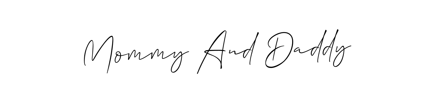 if you are searching for the best signature style for your name Mommy And Daddy. so please give up your signature search. here we have designed multiple signature styles  using Allison_Script. Mommy And Daddy signature style 2 images and pictures png