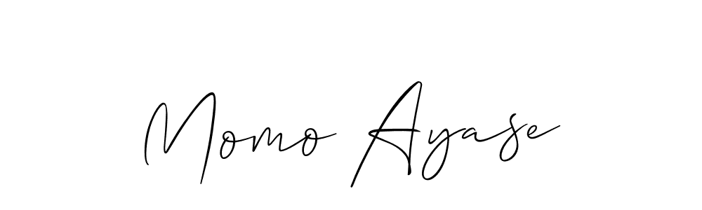 Make a beautiful signature design for name Momo Ayase. With this signature (Allison_Script) style, you can create a handwritten signature for free. Momo Ayase signature style 2 images and pictures png