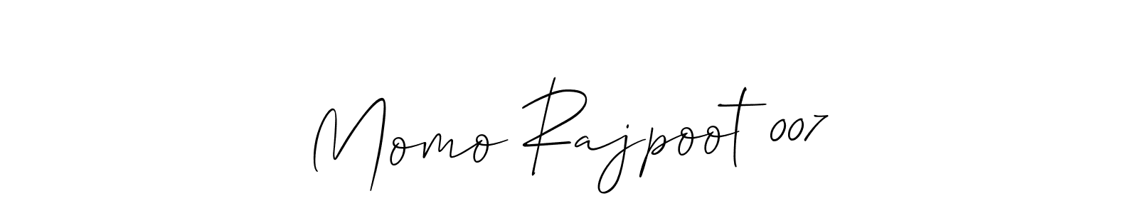 This is the best signature style for the Momo Rajpoot 007 name. Also you like these signature font (Allison_Script). Mix name signature. Momo Rajpoot 007 signature style 2 images and pictures png