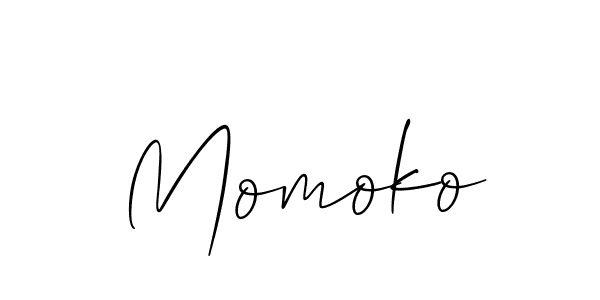 The best way (Allison_Script) to make a short signature is to pick only two or three words in your name. The name Momoko include a total of six letters. For converting this name. Momoko signature style 2 images and pictures png
