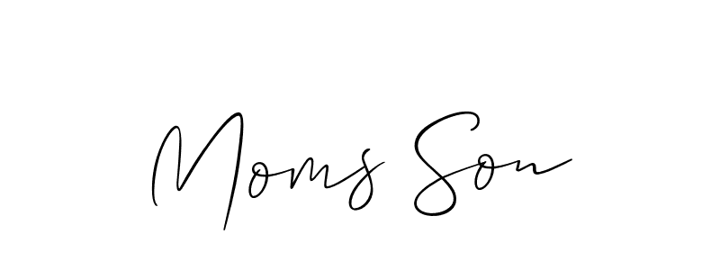 Allison_Script is a professional signature style that is perfect for those who want to add a touch of class to their signature. It is also a great choice for those who want to make their signature more unique. Get Moms Son name to fancy signature for free. Moms Son signature style 2 images and pictures png