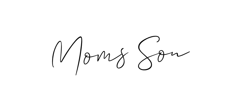 Allison_Script is a professional signature style that is perfect for those who want to add a touch of class to their signature. It is also a great choice for those who want to make their signature more unique. Get Moms Son name to fancy signature for free. Moms Son signature style 2 images and pictures png