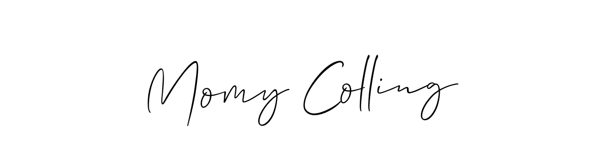 Momy Colling stylish signature style. Best Handwritten Sign (Allison_Script) for my name. Handwritten Signature Collection Ideas for my name Momy Colling. Momy Colling signature style 2 images and pictures png