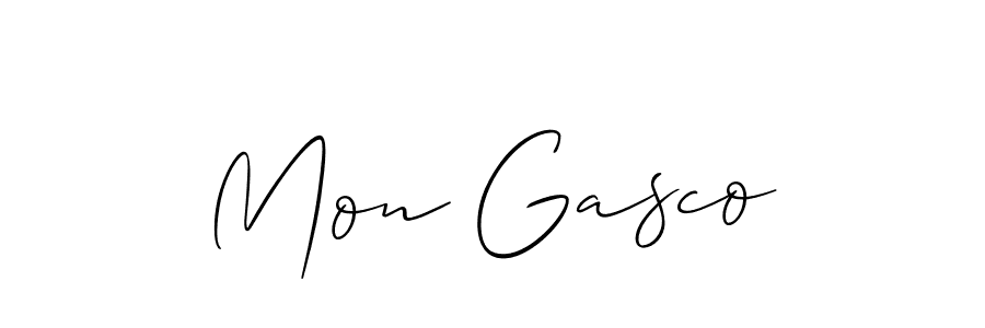 Also we have Mon Gasco name is the best signature style. Create professional handwritten signature collection using Allison_Script autograph style. Mon Gasco signature style 2 images and pictures png