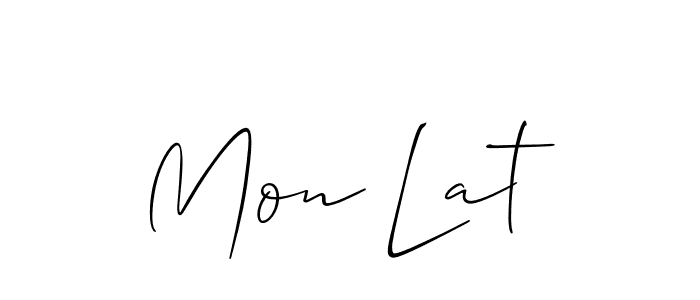 How to make Mon Lat name signature. Use Allison_Script style for creating short signs online. This is the latest handwritten sign. Mon Lat signature style 2 images and pictures png