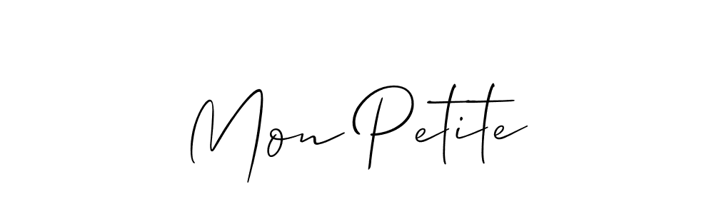 How to make Mon Petite name signature. Use Allison_Script style for creating short signs online. This is the latest handwritten sign. Mon Petite signature style 2 images and pictures png