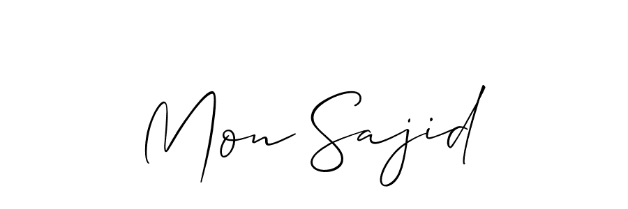 Similarly Allison_Script is the best handwritten signature design. Signature creator online .You can use it as an online autograph creator for name Mon Sajid. Mon Sajid signature style 2 images and pictures png