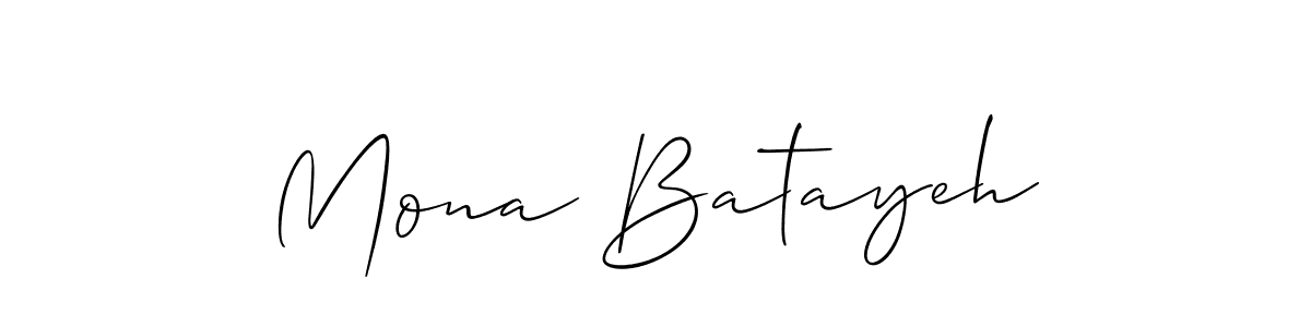 Create a beautiful signature design for name Mona Batayeh. With this signature (Allison_Script) fonts, you can make a handwritten signature for free. Mona Batayeh signature style 2 images and pictures png