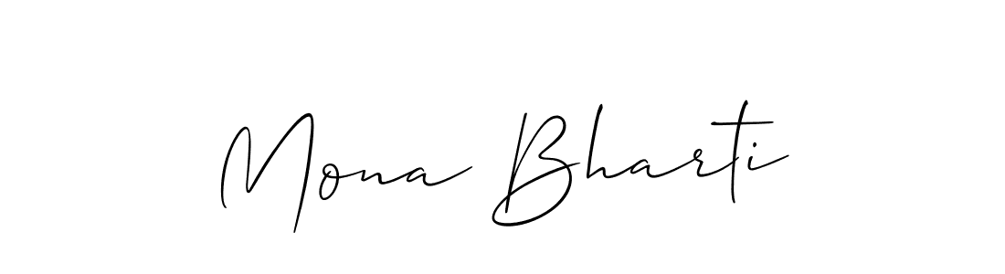 Use a signature maker to create a handwritten signature online. With this signature software, you can design (Allison_Script) your own signature for name Mona Bharti. Mona Bharti signature style 2 images and pictures png