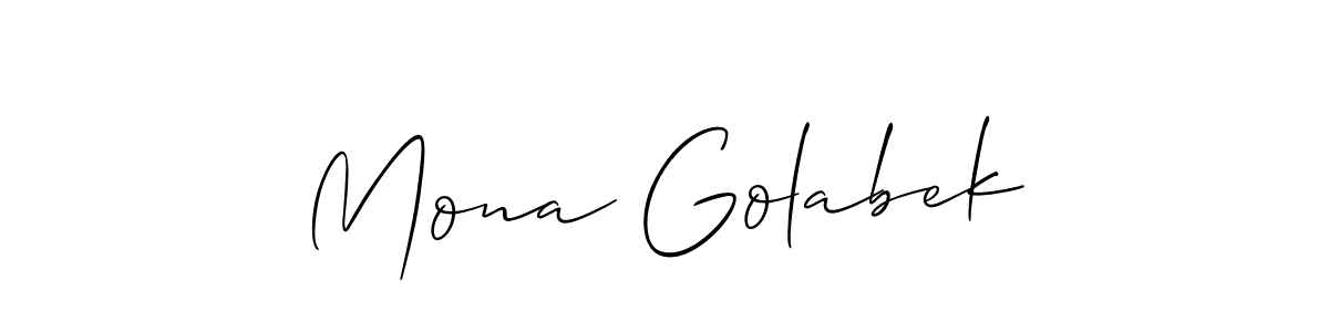 Design your own signature with our free online signature maker. With this signature software, you can create a handwritten (Allison_Script) signature for name Mona Golabek. Mona Golabek signature style 2 images and pictures png