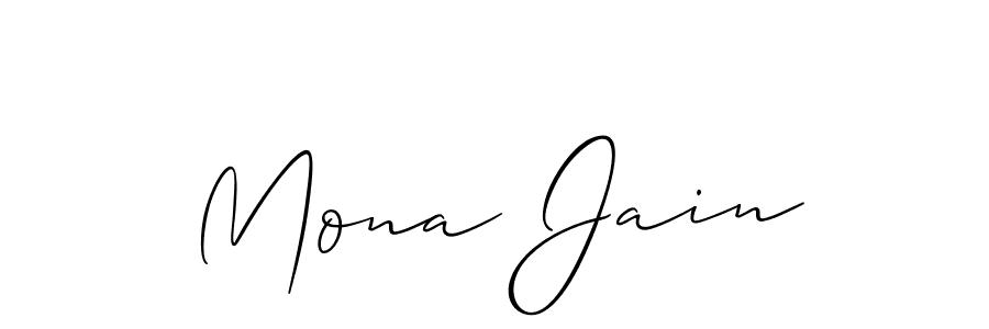 The best way (Allison_Script) to make a short signature is to pick only two or three words in your name. The name Mona Jain include a total of six letters. For converting this name. Mona Jain signature style 2 images and pictures png