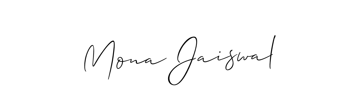 It looks lik you need a new signature style for name Mona Jaiswal. Design unique handwritten (Allison_Script) signature with our free signature maker in just a few clicks. Mona Jaiswal signature style 2 images and pictures png