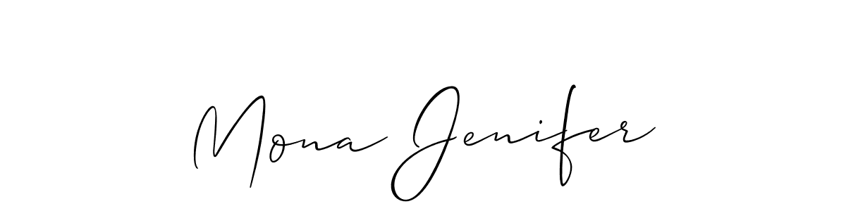 How to make Mona Jenifer signature? Allison_Script is a professional autograph style. Create handwritten signature for Mona Jenifer name. Mona Jenifer signature style 2 images and pictures png