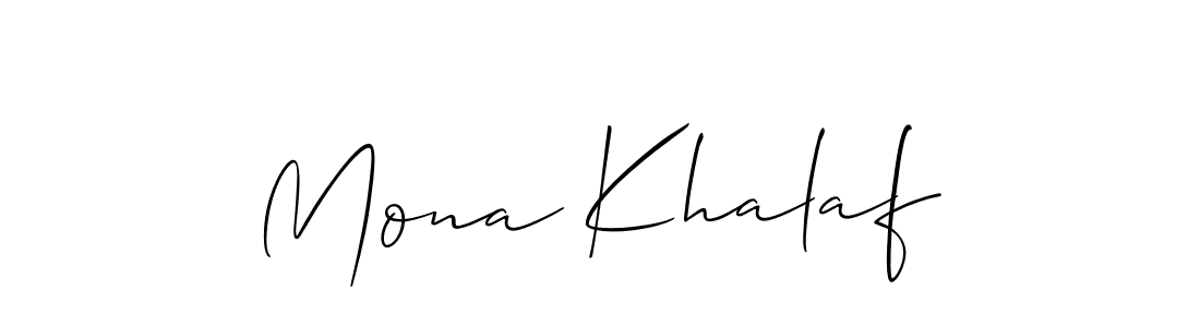 Design your own signature with our free online signature maker. With this signature software, you can create a handwritten (Allison_Script) signature for name Mona Khalaf. Mona Khalaf signature style 2 images and pictures png