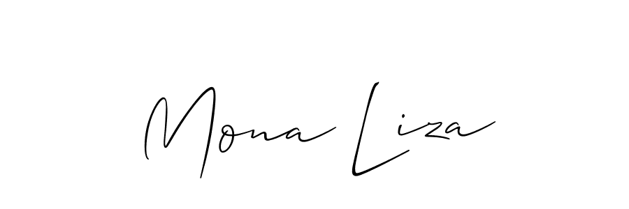 Use a signature maker to create a handwritten signature online. With this signature software, you can design (Allison_Script) your own signature for name Mona Liza. Mona Liza signature style 2 images and pictures png
