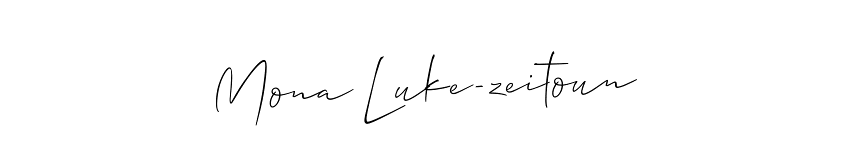 How to make Mona Luke-zeitoun signature? Allison_Script is a professional autograph style. Create handwritten signature for Mona Luke-zeitoun name. Mona Luke-zeitoun signature style 2 images and pictures png