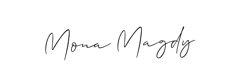 Similarly Allison_Script is the best handwritten signature design. Signature creator online .You can use it as an online autograph creator for name Mona Magdy. Mona Magdy signature style 2 images and pictures png