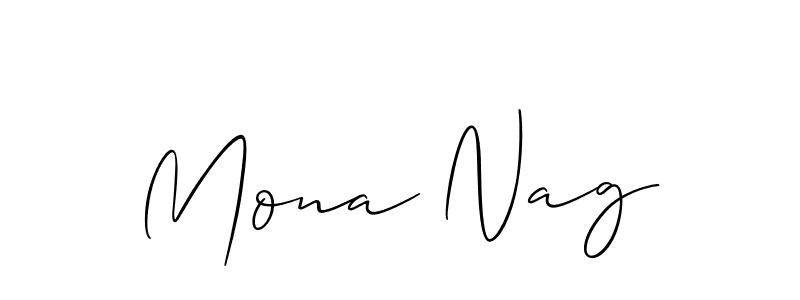 The best way (Allison_Script) to make a short signature is to pick only two or three words in your name. The name Mona Nag include a total of six letters. For converting this name. Mona Nag signature style 2 images and pictures png