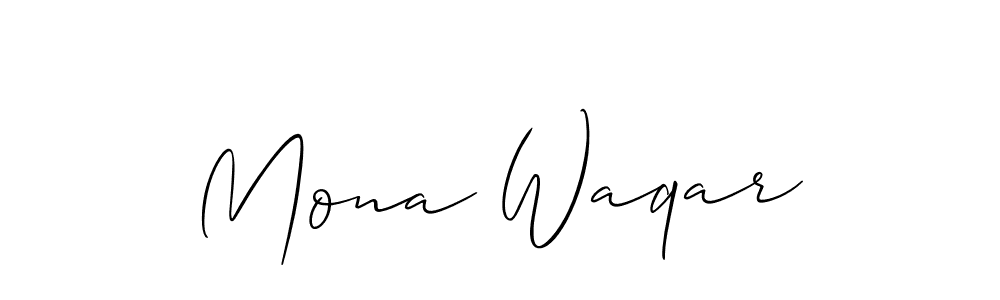 Also we have Mona Waqar name is the best signature style. Create professional handwritten signature collection using Allison_Script autograph style. Mona Waqar signature style 2 images and pictures png