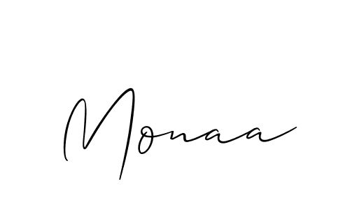 Design your own signature with our free online signature maker. With this signature software, you can create a handwritten (Allison_Script) signature for name Monaa. Monaa signature style 2 images and pictures png