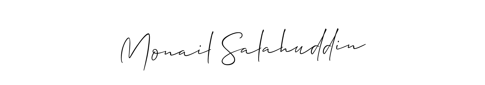 Also we have Monail Salahuddin name is the best signature style. Create professional handwritten signature collection using Allison_Script autograph style. Monail Salahuddin signature style 2 images and pictures png