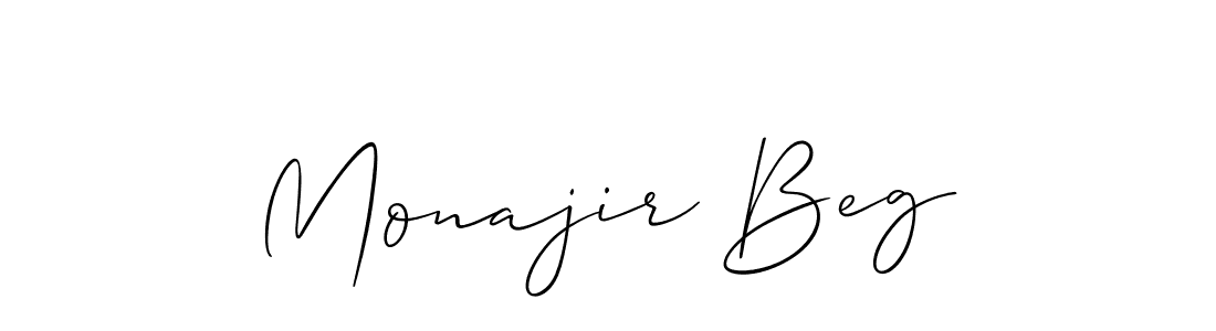 How to make Monajir Beg name signature. Use Allison_Script style for creating short signs online. This is the latest handwritten sign. Monajir Beg signature style 2 images and pictures png