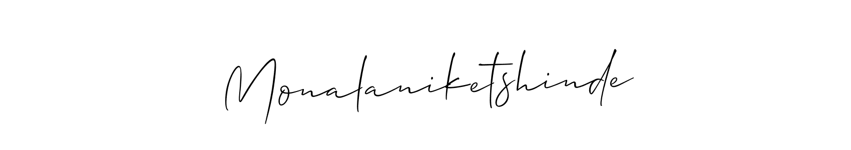 This is the best signature style for the Monalaniketshinde name. Also you like these signature font (Allison_Script). Mix name signature. Monalaniketshinde signature style 2 images and pictures png