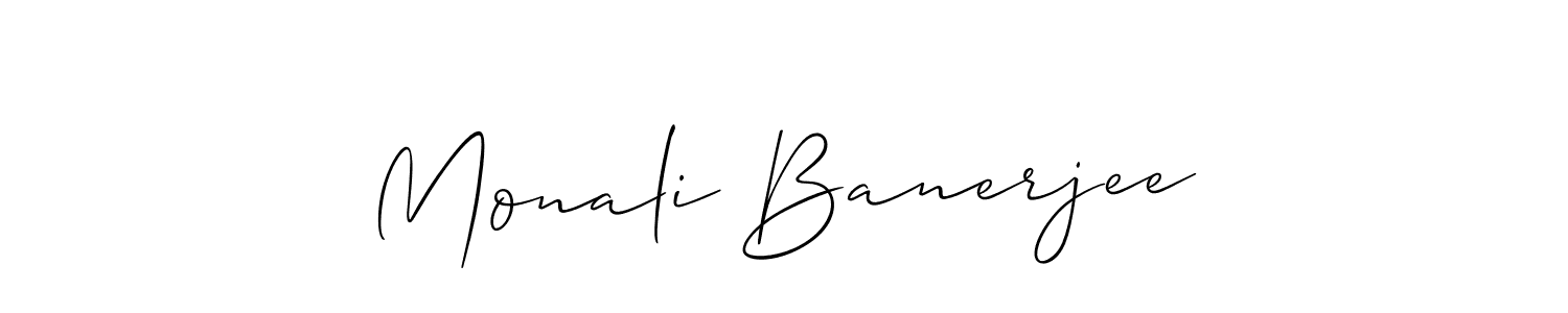 Use a signature maker to create a handwritten signature online. With this signature software, you can design (Allison_Script) your own signature for name Monali Banerjee. Monali Banerjee signature style 2 images and pictures png