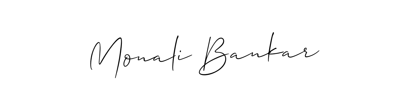 Make a beautiful signature design for name Monali Bankar. With this signature (Allison_Script) style, you can create a handwritten signature for free. Monali Bankar signature style 2 images and pictures png