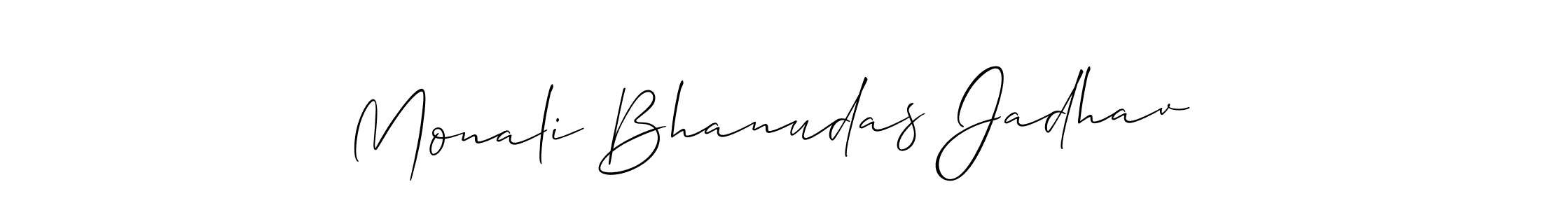 You should practise on your own different ways (Allison_Script) to write your name (Monali Bhanudas Jadhav) in signature. don't let someone else do it for you. Monali Bhanudas Jadhav signature style 2 images and pictures png