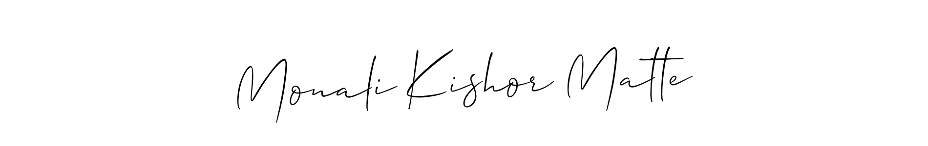 How to make Monali Kishor Matte name signature. Use Allison_Script style for creating short signs online. This is the latest handwritten sign. Monali Kishor Matte signature style 2 images and pictures png