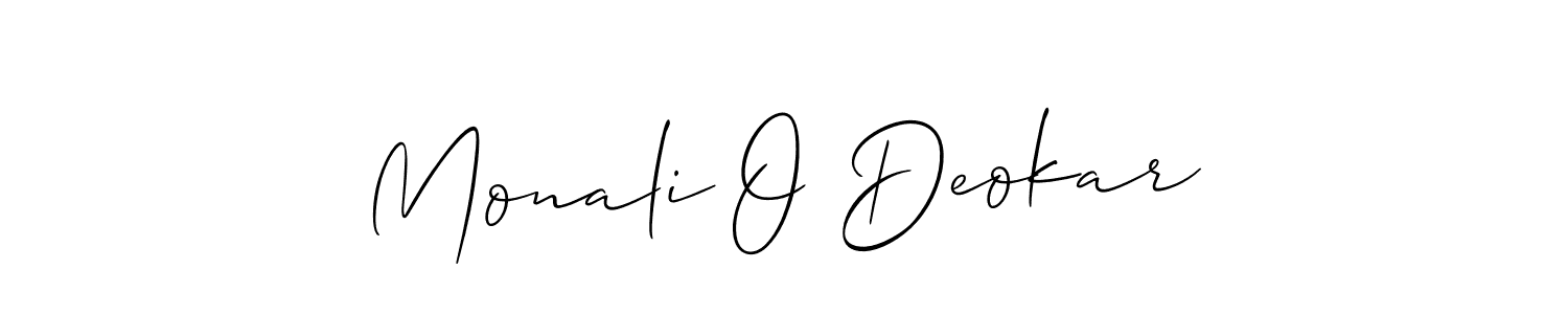 Use a signature maker to create a handwritten signature online. With this signature software, you can design (Allison_Script) your own signature for name Monali O Deokar. Monali O Deokar signature style 2 images and pictures png