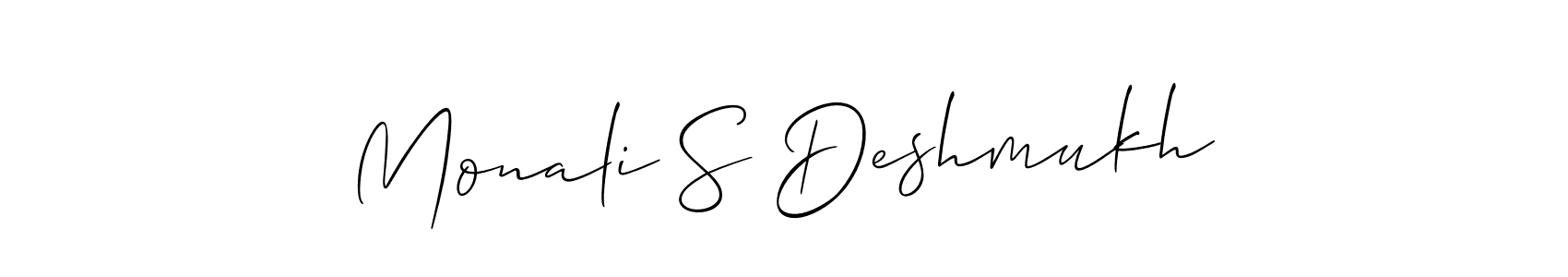 Similarly Allison_Script is the best handwritten signature design. Signature creator online .You can use it as an online autograph creator for name Monali S Deshmukh. Monali S Deshmukh signature style 2 images and pictures png