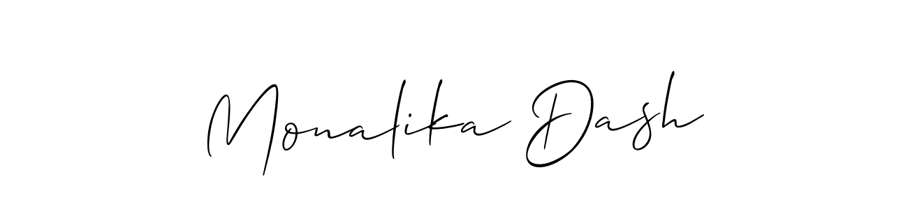 Use a signature maker to create a handwritten signature online. With this signature software, you can design (Allison_Script) your own signature for name Monalika Dash. Monalika Dash signature style 2 images and pictures png