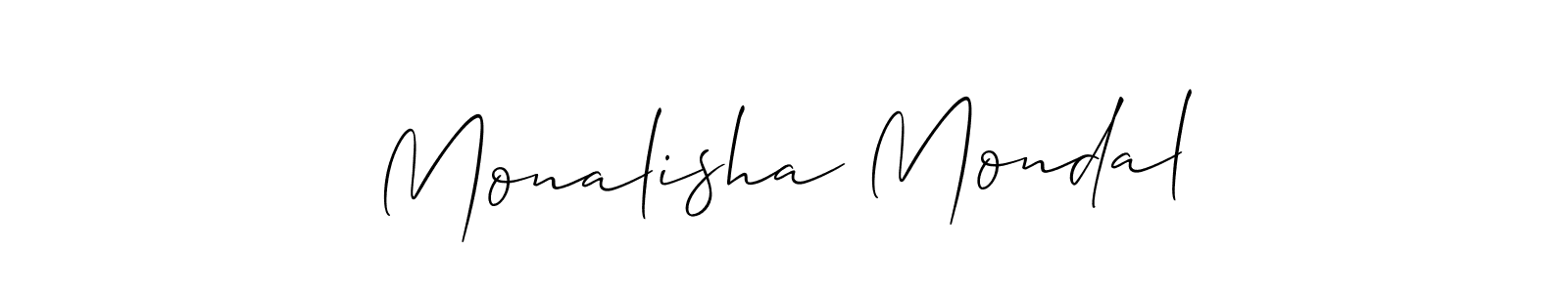 Make a beautiful signature design for name Monalisha Mondal. With this signature (Allison_Script) style, you can create a handwritten signature for free. Monalisha Mondal signature style 2 images and pictures png