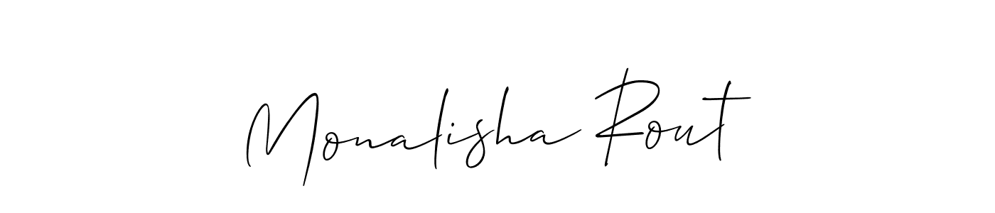 The best way (Allison_Script) to make a short signature is to pick only two or three words in your name. The name Monalisha Rout include a total of six letters. For converting this name. Monalisha Rout signature style 2 images and pictures png