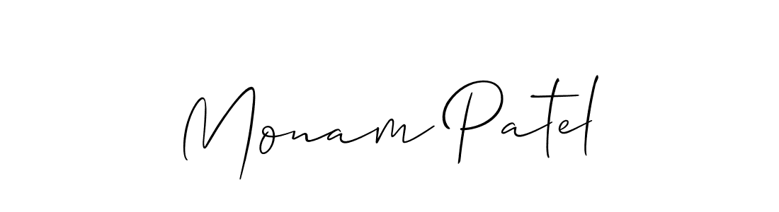 if you are searching for the best signature style for your name Monam Patel. so please give up your signature search. here we have designed multiple signature styles  using Allison_Script. Monam Patel signature style 2 images and pictures png