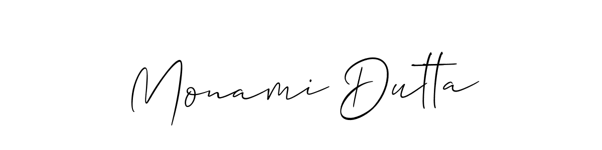 Use a signature maker to create a handwritten signature online. With this signature software, you can design (Allison_Script) your own signature for name Monami Dutta. Monami Dutta signature style 2 images and pictures png