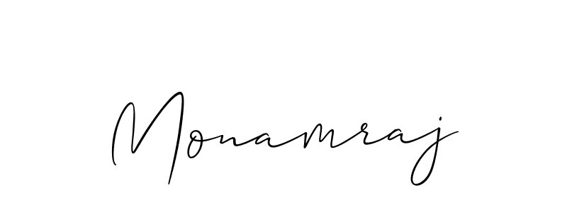 How to make Monamraj signature? Allison_Script is a professional autograph style. Create handwritten signature for Monamraj name. Monamraj signature style 2 images and pictures png