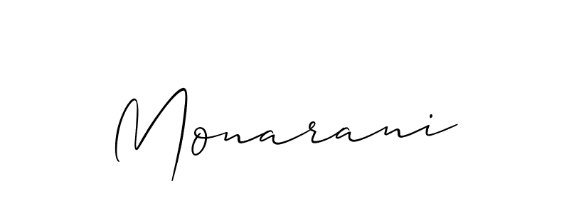 It looks lik you need a new signature style for name Monarani. Design unique handwritten (Allison_Script) signature with our free signature maker in just a few clicks. Monarani signature style 2 images and pictures png