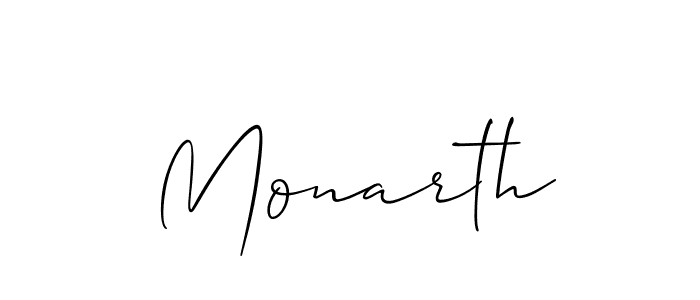 How to make Monarth signature? Allison_Script is a professional autograph style. Create handwritten signature for Monarth name. Monarth signature style 2 images and pictures png
