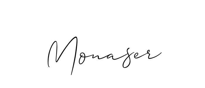 Similarly Allison_Script is the best handwritten signature design. Signature creator online .You can use it as an online autograph creator for name Monaser. Monaser signature style 2 images and pictures png