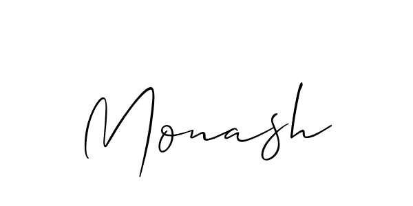 Design your own signature with our free online signature maker. With this signature software, you can create a handwritten (Allison_Script) signature for name Monash. Monash signature style 2 images and pictures png